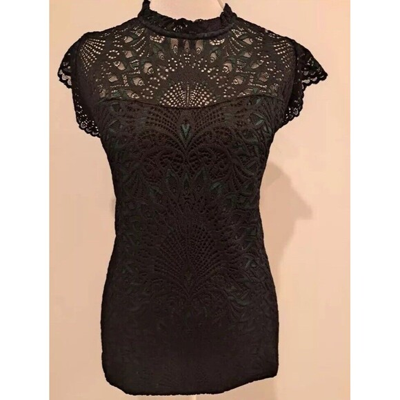 White House Black Market Tops - NWT WHBM Size 12 All Over High Neck Lace Shell Top Blouse Original Price $120